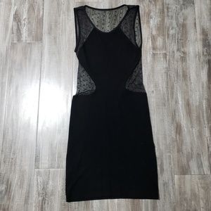 Black polka dot dress